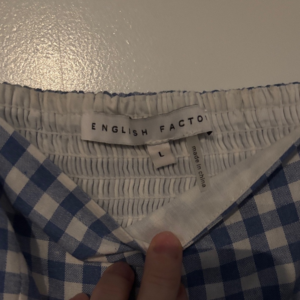English Factory Blue Checkered Blouse - Picture 2 of 2